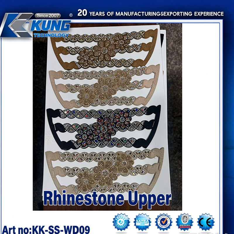 New High Quality Sparkling Rhinestone Shoe Upper For Women Sandal Footwear Parts